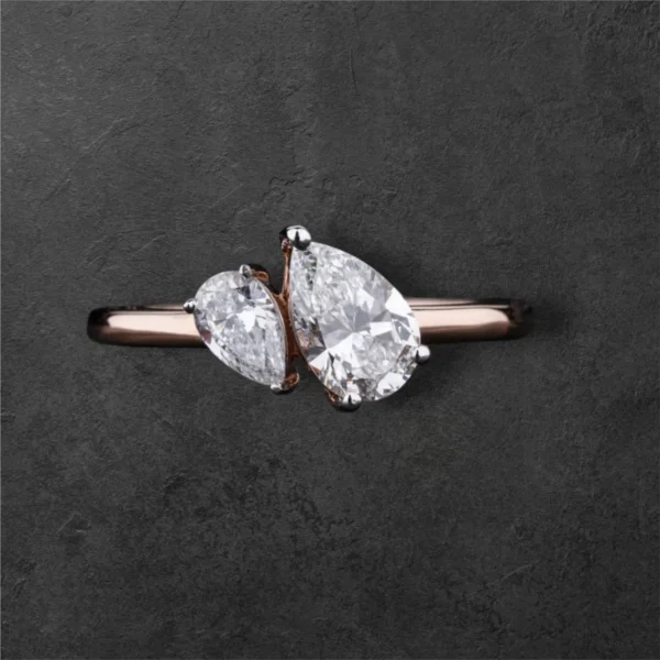 Toi Et Moi Double Pear Engagement Ring - Image 3