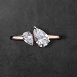 Toi Et Moi Double Pear Engagement Ring