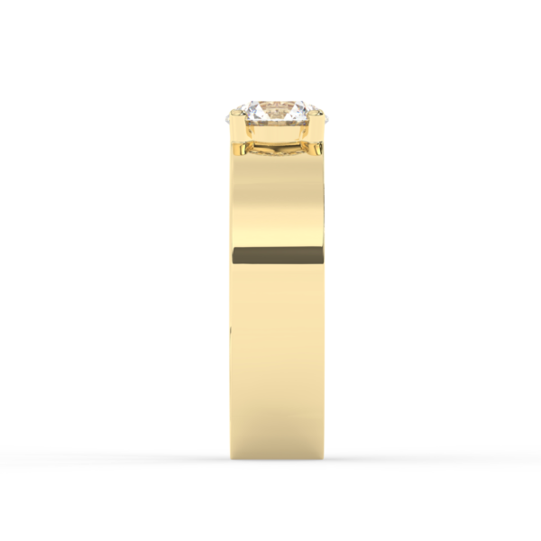 Round Solitaire Mens Ring With Hidden Diamond - Image 2