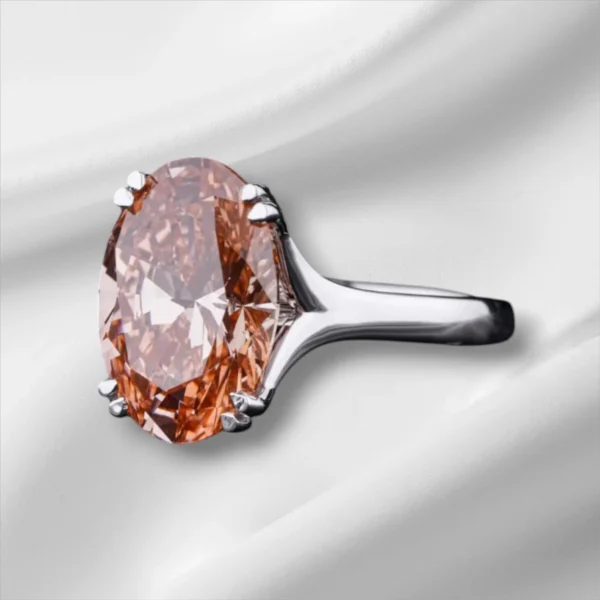 6 Ct Oval Solitaire Ring With Double Prong Set - Image 3