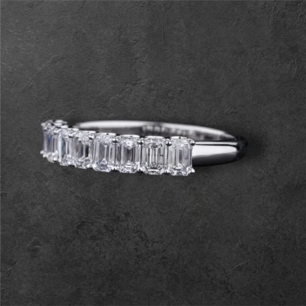 Emerald Cut Half Eternity Band - Image 2