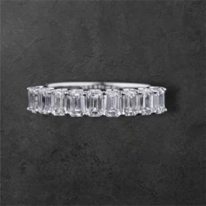 Emerald Cut Half Eternity Band