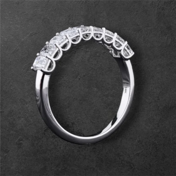 Emerald Cut Half Eternity Band - Image 4