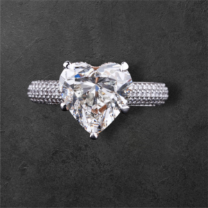 Heart Shaped Hidden Halo Engagement Ring