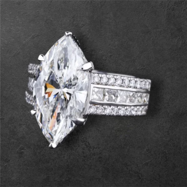 Marquise Cut Solitaire Diamond Ring - Image 2