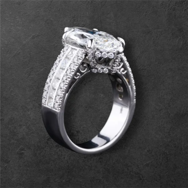 Marquise Cut Solitaire Diamond Ring - Image 3
