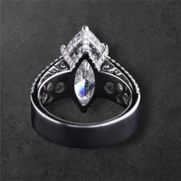 Marquise Cut Solitaire Diamond Ring - Image 4