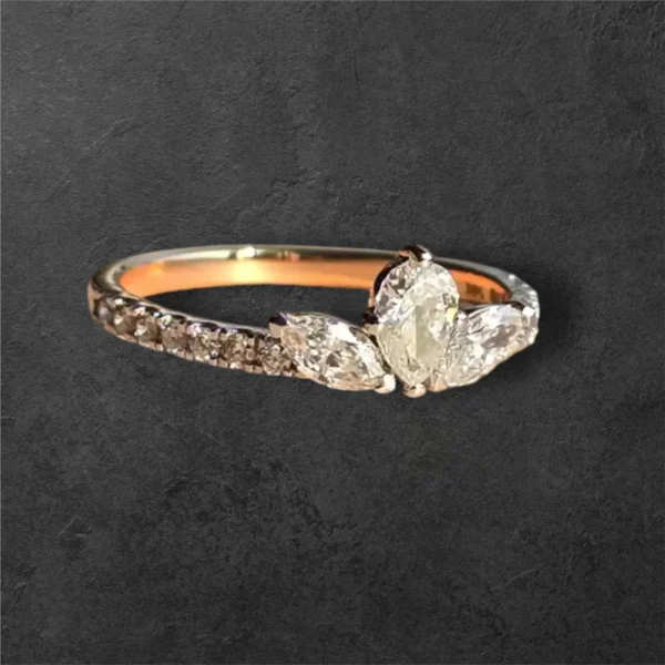Marquise Trilogy Ring With Side Diamonds - Image 3