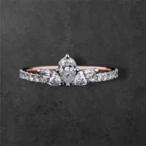 Marquise Trilogy Ring With Side Diamonds