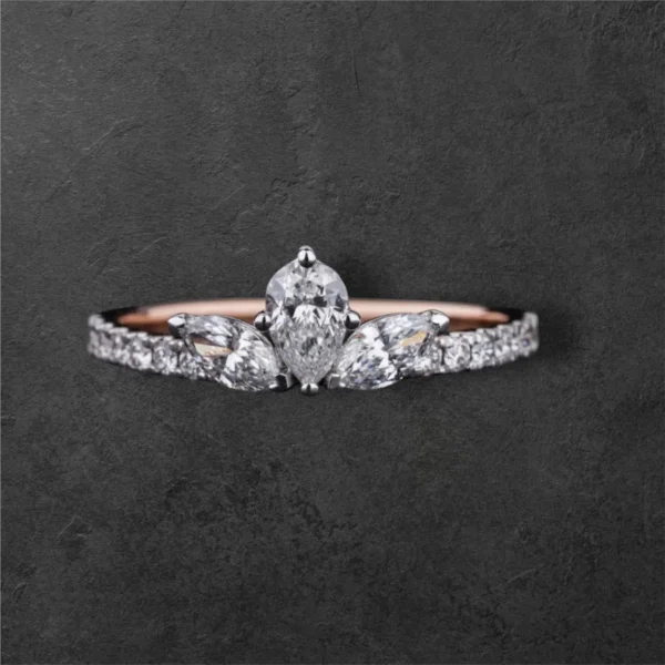 Marquise Trilogy Ring With Side Diamonds