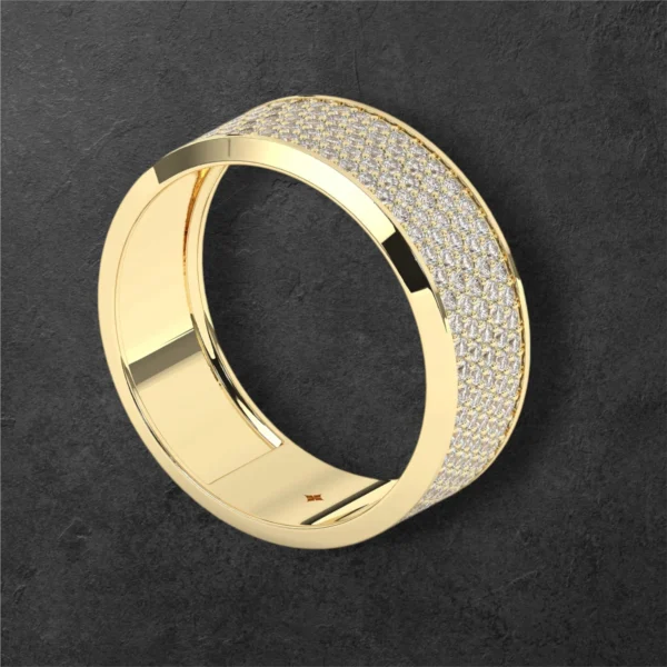 Multi Row Diamond Eternity Men’s Band - Image 3