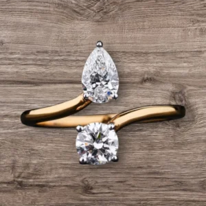Pear And Round Cut Two Stone Engagement Ring