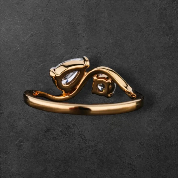 Round And Pear Diamond Toi Et Moi Ring - Image 3